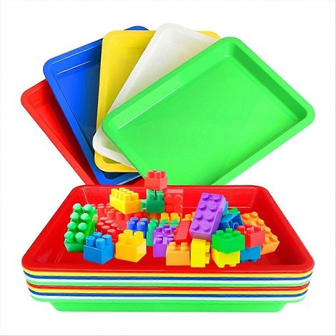 10 pièces Multicolor plastique Art Trays Activity plastique plateau de service (1/5)