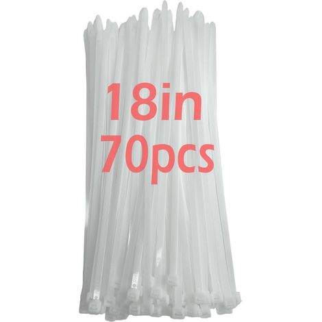 Kabelbinder 450mm x 9mm Weiß UV-Beständig 70 Stück 90kg Schwerlast (1/5)