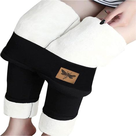 Leggings Thermiques - Taille Haute - Doublure Polaire - Pour Sport et Loisirs - Noir - Taille XL (1/5)