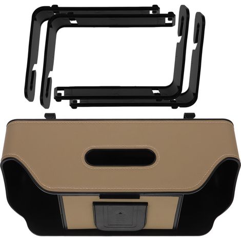 Set di 2 portabicchieri e contenitore in plastica beige. (1/2)