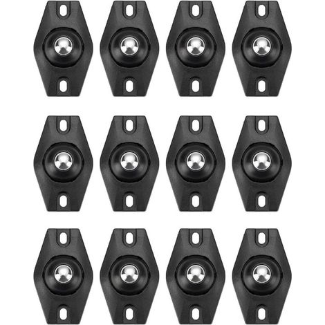 Ruedas para muebles - Ruedas de bola - Para mover muebles - Autoadhesivas - 12 piezas - Negras (1/5)