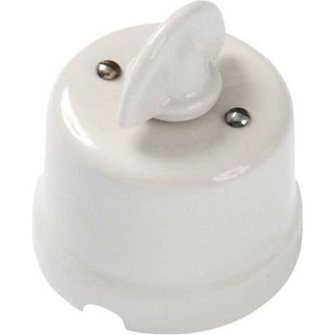 Pulsante rotativo in  porcellana bianco FAI 9006/PR/BI