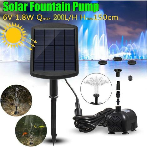 Panneau d'alimentation Solaire Paysage Fontaines Piscine Jardin Pluggable Energie Pompe Décorative