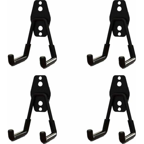 Crochets de garage robustes, crochets de rangement utilitaires pour garage, organisateur de rangement pour outils de jardin, crochets en acier à montage mural (lot de 4, petit crochet) (1/5)