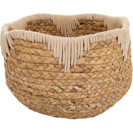 Cesto de fibra natural y algodón blanco D27x20 (1/5)
