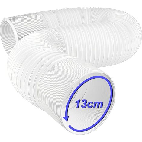 Tubo flessibile per condizionatore portatile, uscita di scarico antioraria, diametro 13 cm, lunghezza flessibile da 0,45 a 2 metri, ricambi e accessori per la filettatura del tubo. (1/5)