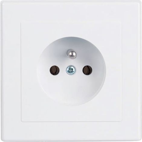 Enchufe individual con toma de tierra IP20 16A 250V Empotrable Blanco