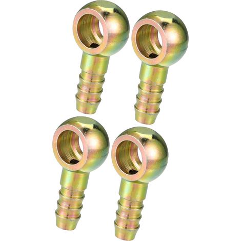 Bolt Hose Barb Fitting/Inner Brake Fuel Line Fitting Adapter for Car Motorcycle/Durable Metal 14mm ID 12mm OD / 4 Pcs Bronze Tone Item Replacement Automotive Parts
