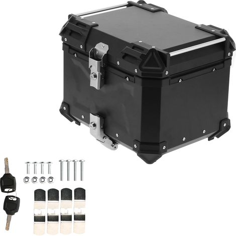 Valise universelle noire en aluminium pour moto Adventure, 45l, boîte arrière, bagages (1/5)
