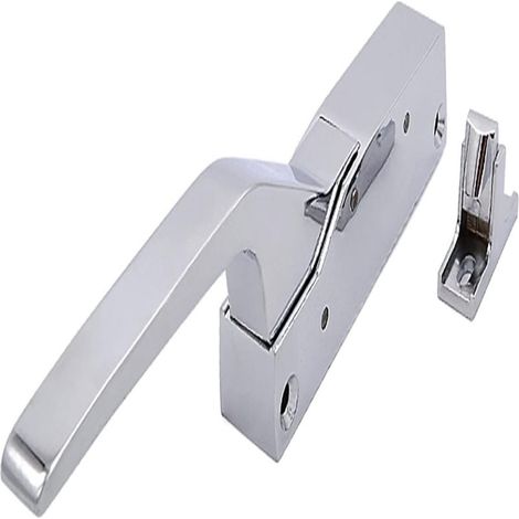 Beyamis Poignée de porte à ressort en acier inoxydable, serrure mécanique pour chambre froide, accessoires de cuisine argentés (1/5)
