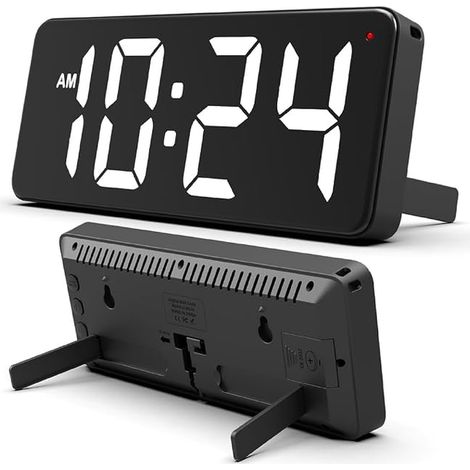 Digital Wall Clock, with Large Numbers Screen 22.3 cm Wall Clock 12/24 Hour No Ticking Noise for Living Room Bedroom Room