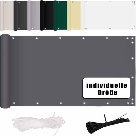 Brise Vue pour Balcon Polyester Couverture de confidentialité Écran Jardin (6 Couleurs et 315 Tailles sont Disponibles) avec Attaches de Câble et Cordons (1/5)