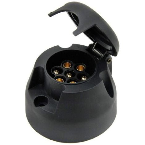 Connecteur de câble de petit diamètre, accessoires de camion portables, affichage de signal lumineux étanche durable, prise ronde noire en plastique à 7 broches 12 V (1/5)