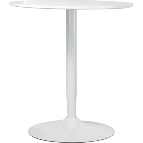 Table ronde design MDF acier blanc Ø70x75cm