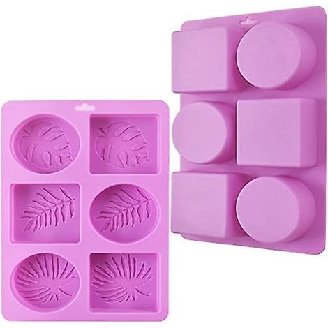 lot De 2 , Moule Savon Rectangulaire Et Ovale En Silicone Avec Motifs De Feuilles (1/5)