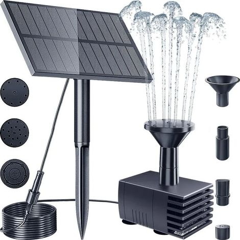 Pompe solaire pour fontaine avec démarrage rapide et haute efficacité énergétique facile à nettoyer idéale pour bain d’oiseaux jardin piscine et décoration extérieure (1/5)