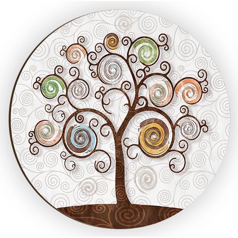 Lupia - Calamita, MAGNETI in Legno Set da 24 PEZZI D.4,5 cm TREE WHITE decorazione stampata Albero della vita, segnaposto ricordino regalo, bomboniera confettata, pensierino anniversario matrimonio (1/4)
