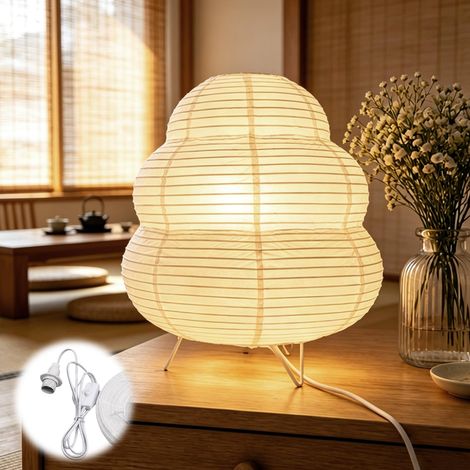 Lampe en papier de riz pliable - Lampe sur pied en papier - Lampe de chevet (1/5)