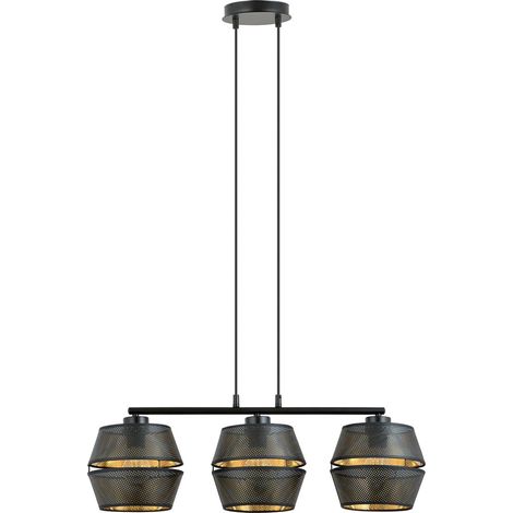 Suspension Malia métal noir/or 3xE27 3L 85cm Emibig (1/4)