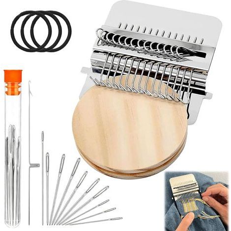 Tragbare Näh- und Reparaturmaschine, Schnellwebgerät mit 28 Haken, kann zur Reparatur von Kleidung und Stoffen verwendet werden und ist perfekt für die Reparatur von Socken, Jeans und Kleidungsstücken