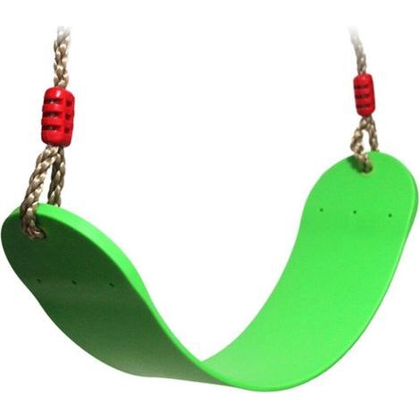Balançoire pour Enfants Siège avec Corde Matériau EVA Flexible 66x14cm Max Charge 150kg (Vert) (1/5)