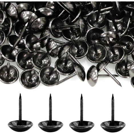 500 Polsternägel, hochbelastbar, 17 x 11 mm, bronzefarben, dekorativ, Retro-Stil, für Möbel, Sofas, Sessel, Betten und Stühle, Vintage-Dekoration, schwarz. (1/4)
