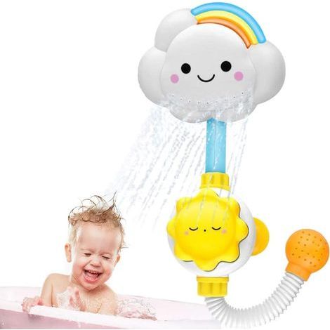 Babybadespielzeug mit Wasserstrahl und Duschkopf – Regenbogenwolke – Duscharmatur für Kleinkinder und Kinder (1/5)