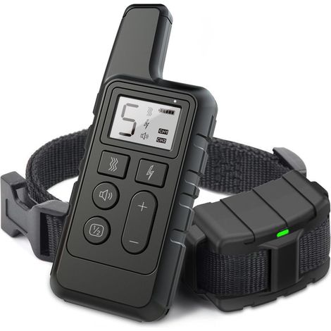 Collier de dressage chien – waterproof 500m – 3 modes sons vibration choc – rechargeable étanche – pour toutes tailles – Noir