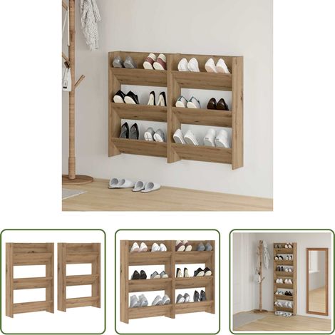 Rangement chaussures - Cabinet à chaussures 2 pcs Chêne artisanal 60 x 18 x 90 cm (1/5)