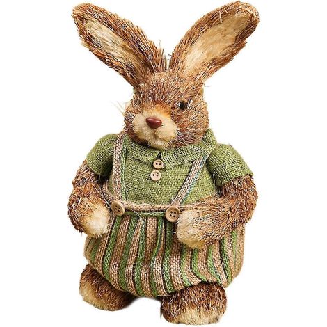 Statue de lapin de Pâques, figurine décorative pour jardin, ornement de bureau, sculpture animale tissée pour cour, pelouse extérieure, chambre intérieure-Style A