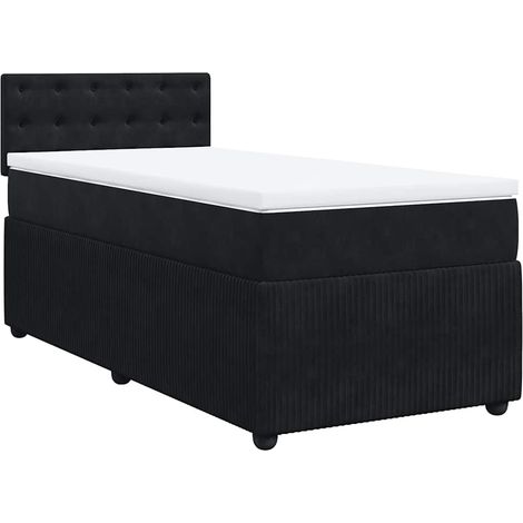 Maison Exclusive - Boxspringbett mit Matratze Schwarz 80x200 cm S (1/5)