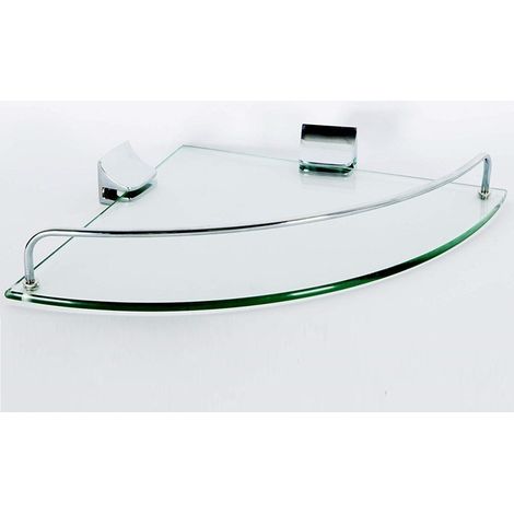 Cleafe - Mensola Angolare 52909 Vetro Portaoggetti Doccia Bagno Parete Triangolare - (1/2)