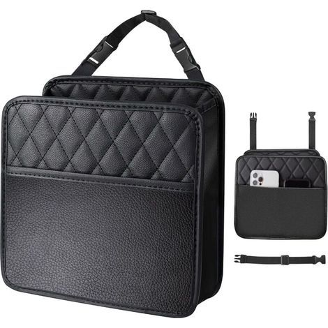Cestino per auto da appendere: borsa pieghevole con cinghia regolabile per lo schienale del sedile. Cestino portatile per auto, SUV, camion e minivan. (1/4)