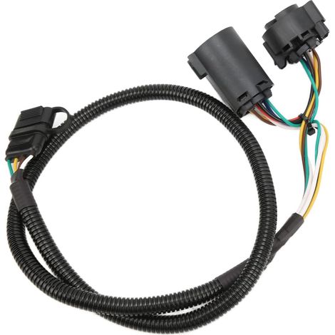3.6ft 4 Pin Trailer Wiring Harness Extension, 7 Pin Connector Vehicle Side Truck Bed Replacement, with Dust Cover, for