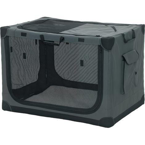 Cage de transport chien pliable 30 kg vert armée coussin amovible lavable tissu Oxford