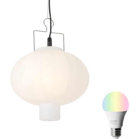 QAZQA Lampada a sospensione pion - Moderno - Plastico,Metallo - Bianco - Tondo E27 Max. 1 x 9 Watt