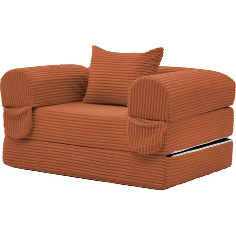Canapé convertible individuel en tissu velours côtelé, lit d'appoint multifonction pour salon et chambre (1/5)