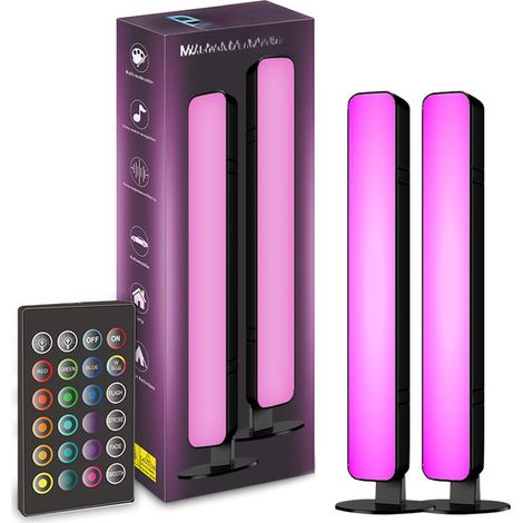 Lot 2 barres LED RGB horizontales verticales, lampe ambiance musicale contrôle IR USB, décoration intérieure murale (1/5)