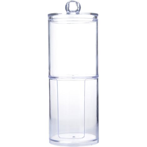 Boîte de Rangement Transparente pour Coton et Coton-Tige, Organisateur Cosmétique 2 en 1 (1/5)