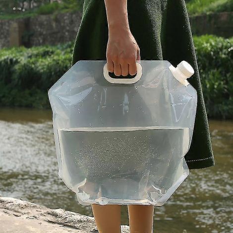 4er-Pack Wasserbehälter für draußen, faltbare Wassertasche, Auto-Wasserbehälter-5L-White