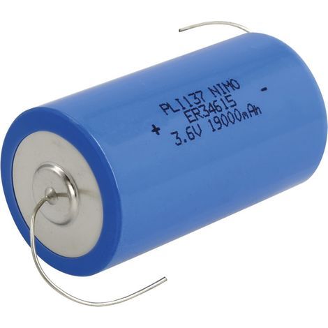 Pile au lithium ER34615 3,6V Terminaux de fils