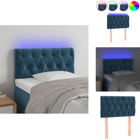 LED Kopfteil Dunkelblau 80x7x78/88 cm Samt vidaXL