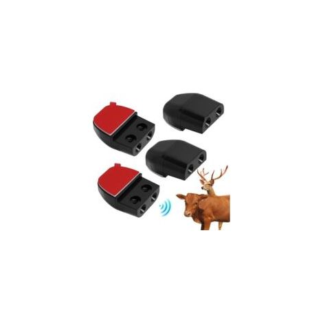 (4 Stück) Ultraschall-Wildschweinabwehrpfeife fürs Auto, effektiver Wildschweinschutz, Ultraschallschutz für Straßentiere, einfache Installation, leicht und kompakt - Crezuo