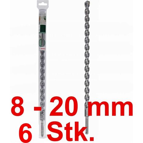 Bosch Set 6 x SDS plus Ø  8 - 20 mm x 400 x 460 mm  Hammerbohrer,8, 10, 12, 14, 16, 20 mm