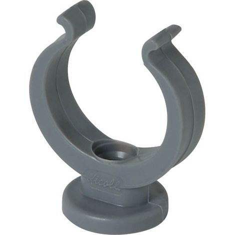 Nicoll – Collier lyre sans insert Ø25 gris – Polypropylène pour amortissement des bruits – Fixation avec vis – Espacement 1m horizontal, 1.5m vertical