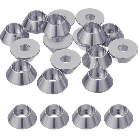 30 Pièces Rondelles à Tête Fraisée, Rondelles de Tasse M6 x 18 mm, Rondelle Fraisée, Rondelle Boulon En Aluminium Pour vis à tête, tige filetée, Accessoires Mécaniques, Gris titane (1/5)