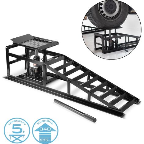 STAHLWERK Rampa de accionamiento hidráulico GTH-14 ST con 5 toneladas de capacidad de carga Rampa de accionamiento