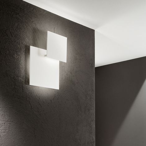 Applique a parete LED orientabile Bianco Opaco 48W, design moderno in metallo e alluminio con diffusore in acrilico satinato - Perenz