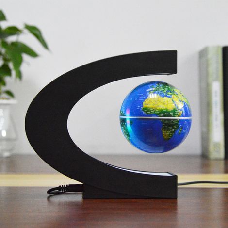 Carte du monde Globe flottant à lévitation magnétique de 3 pouces avec Base en forme de C, lumières LED pour l'enseignement de la décoration de bureau à domicile (1/5)