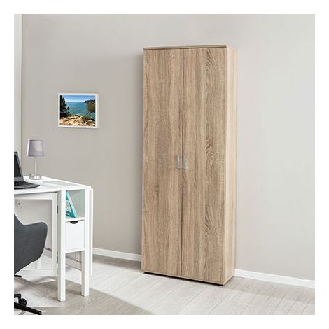 Armoire 2 portes 70x34x189 cm décor chêne (1/10)